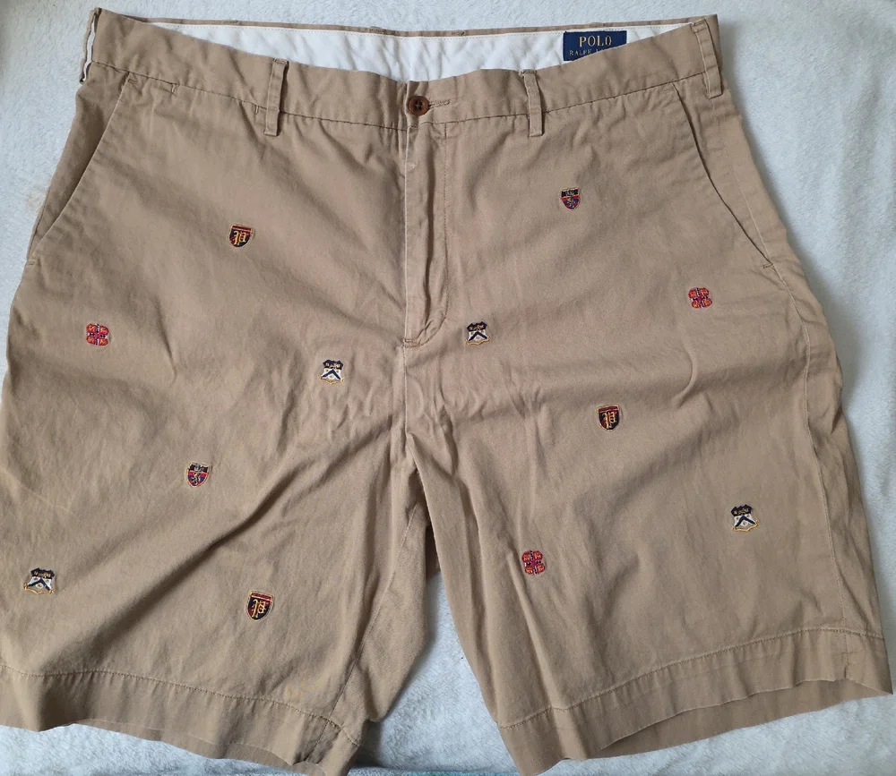 Polo by Ralph Lauren Khaki Embroidered Men's Shorts - Picture 1 of 7